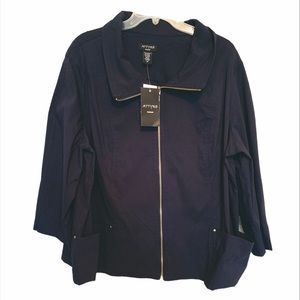 Black Stretch Zip Jacket Sz 3x